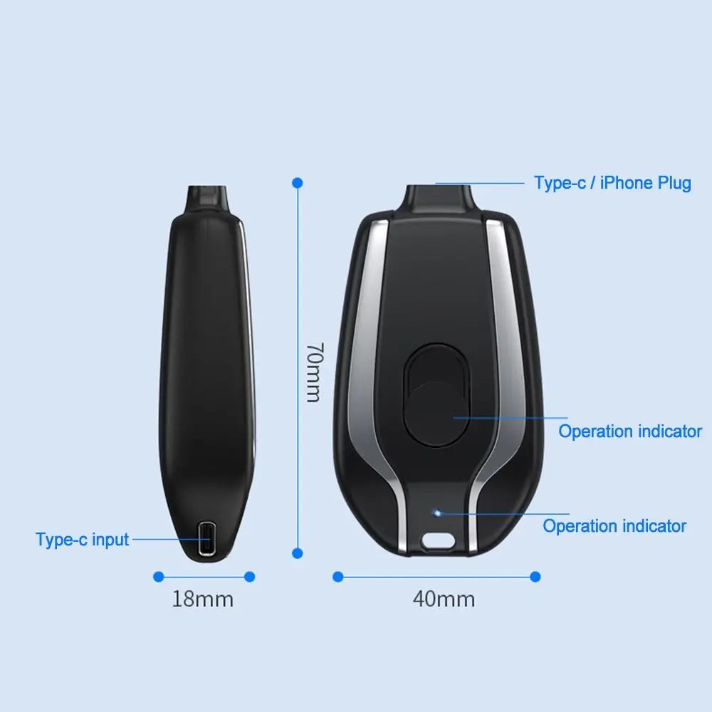 Compact Keychain Phone Charger